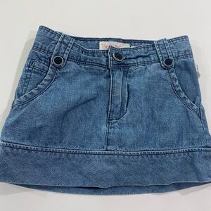 Girls Oshkosh vintage blue chambray denim skirt size 4